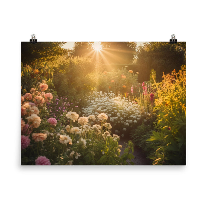 Golden Hour Garden photo paper poster - Posterfy.AI