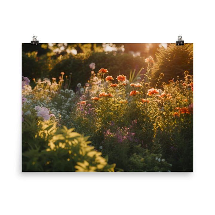 Golden Hour Garden photo paper poster - Posterfy.AI