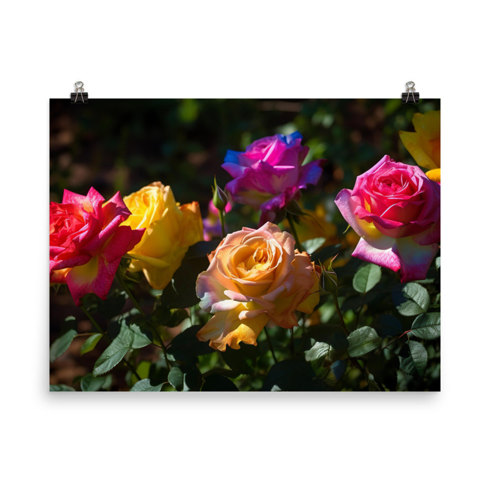 Bright Multi Colored Roses photo paper poster - Posterfy.AI