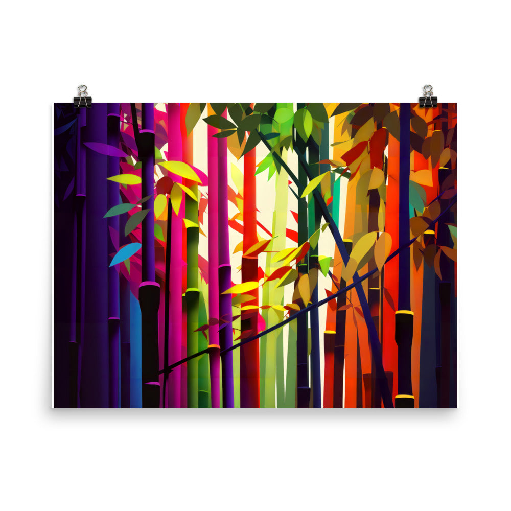 Colourful bamboo jungle photo paper poster - Posterfy.AI
