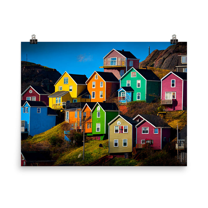 Colorful houses photo paper poster - Posterfy.AI