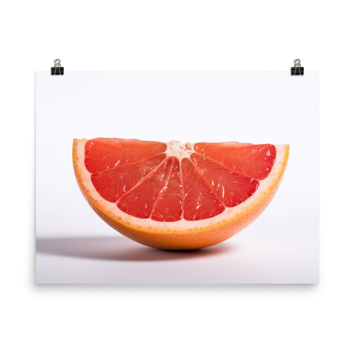 Sliced Grapefruit on a White Background photo paper poster - Posterfy.AI