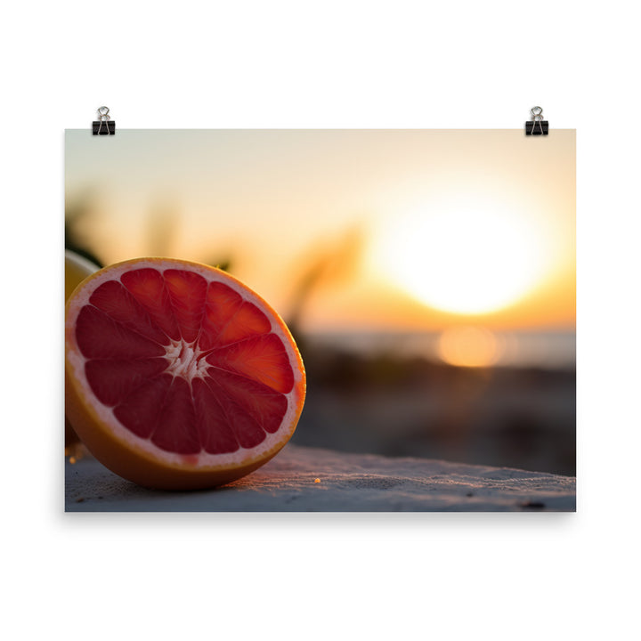 Pink Citrus Sunrise photo paper poster - Posterfy.AI