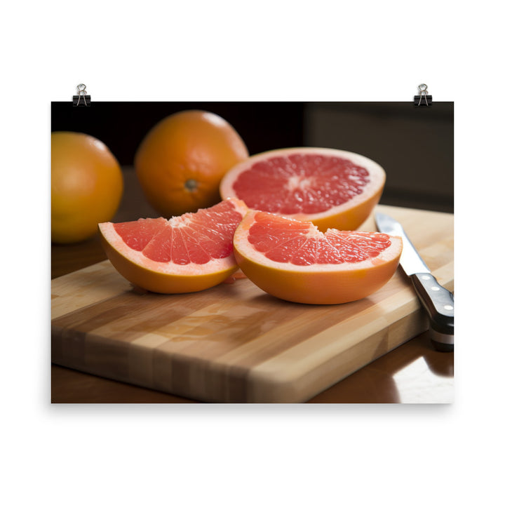 Juicy Grapefruit Slices photo paper poster - Posterfy.AI