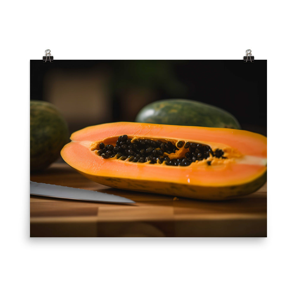 Exotic Papaya Delight photo paper poster - Posterfy.AI
