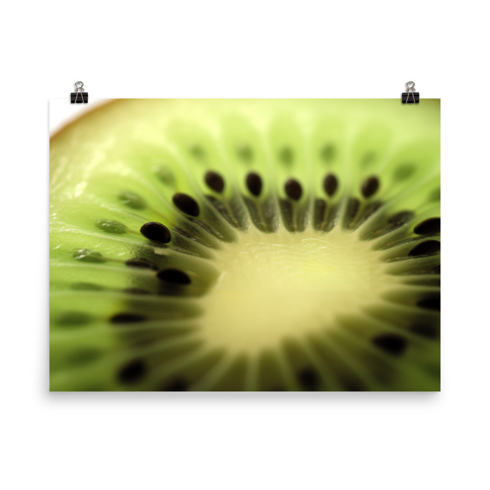 Juicy Green Kiwi Slice photo paper poster - Posterfy.AI