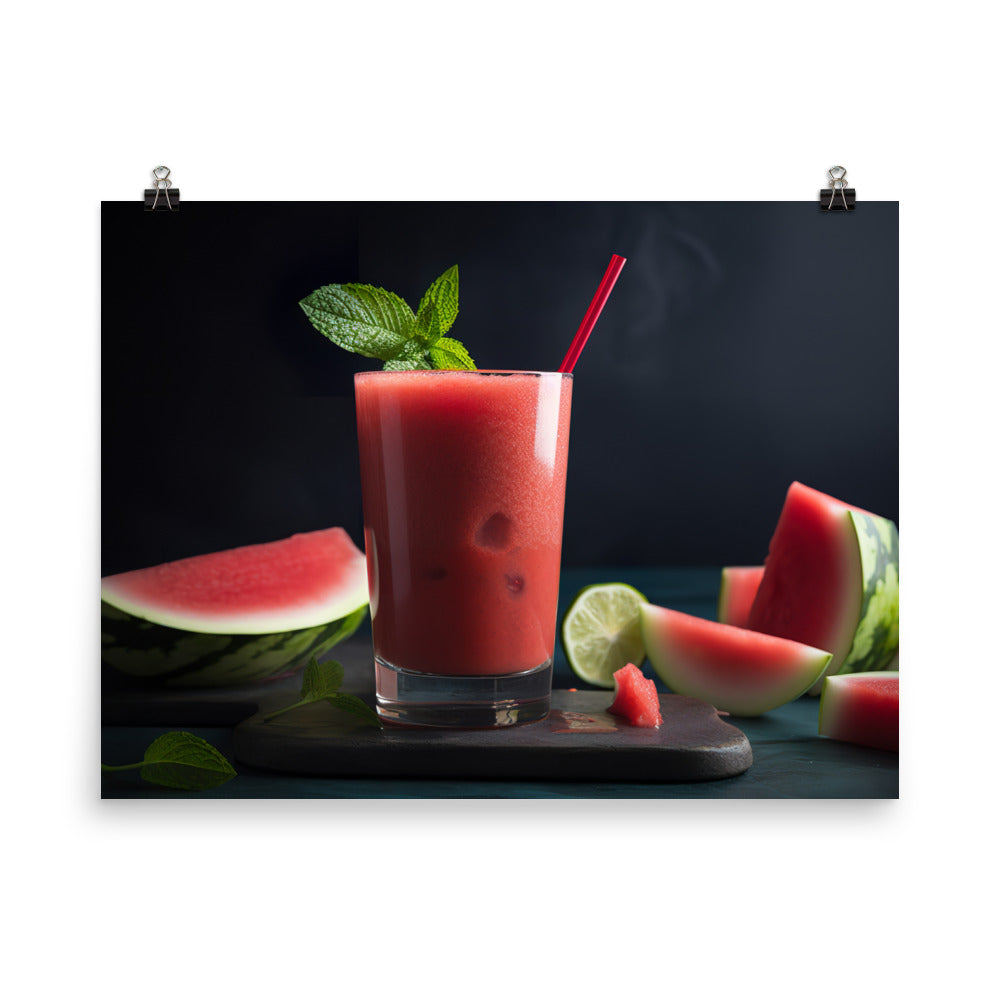 Watermelon Smoothie Time photo paper poster - Posterfy.AI