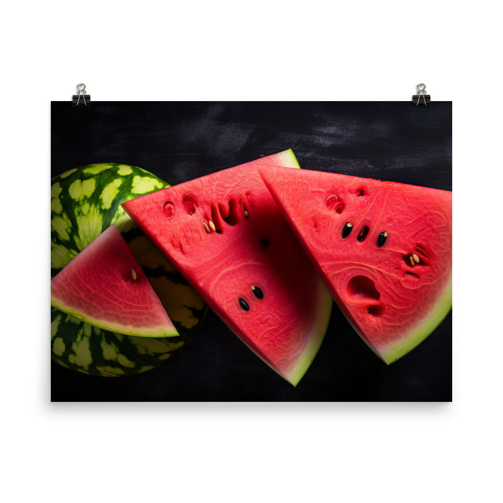 Sliced Watermelon Delight photo paper poster - Posterfy.AI