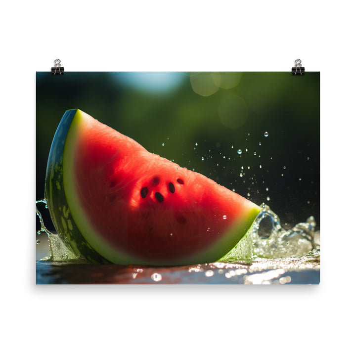 Juicy Watermelon Delight photo paper poster - Posterfy.AI