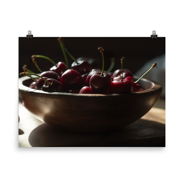 Juicy and Fresh Cherries photo paper poster - Posterfy.AI