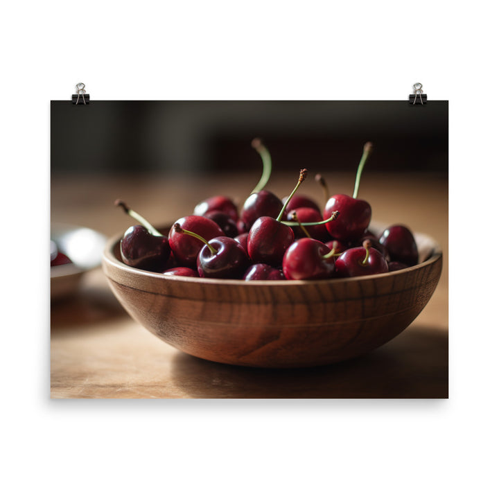 Juicy and Fresh Cherries photo paper poster - Posterfy.AI