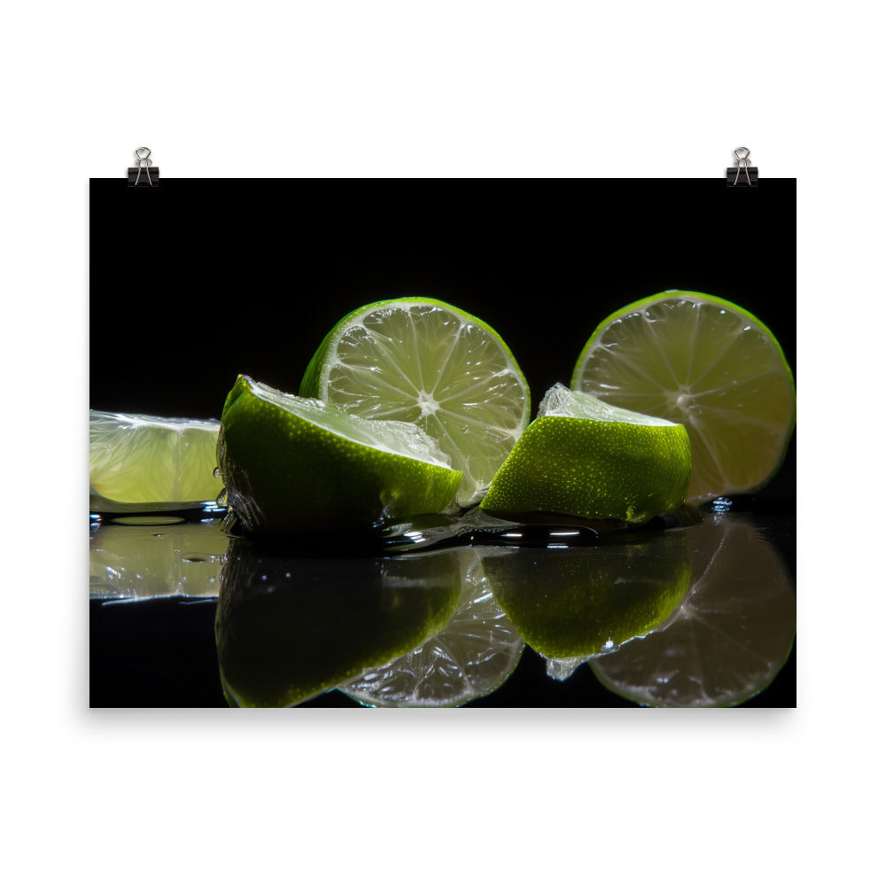 Lime Slices and Ice photo paper poster - Posterfy.AI