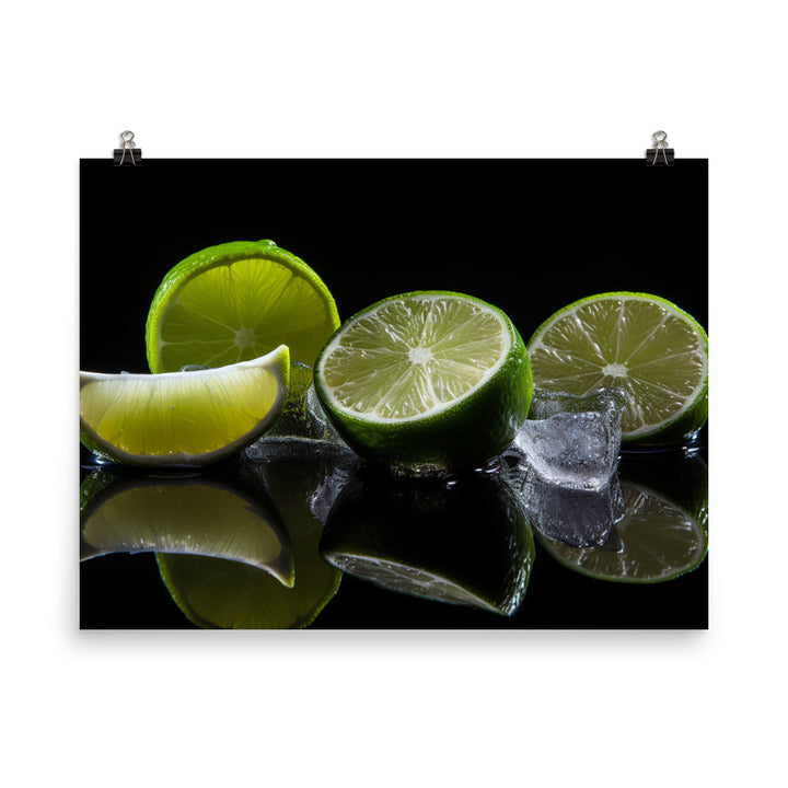 Lime Slices and Ice photo paper poster - Posterfy.AI