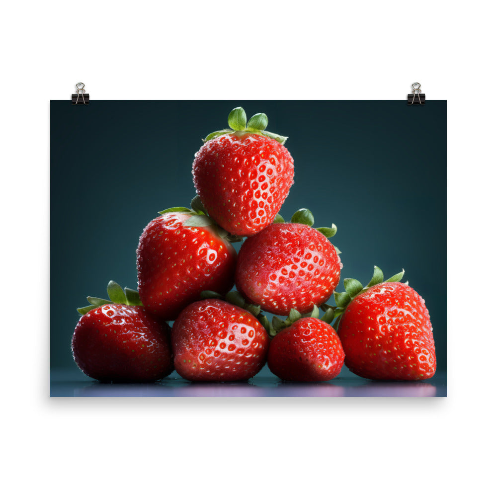 Succulent Strawberry Stack photo paper poster - Posterfy.AI