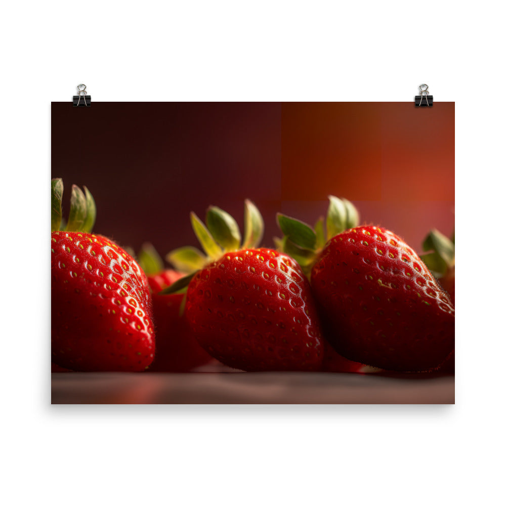 Succulent Strawberry Stack photo paper poster - Posterfy.AI