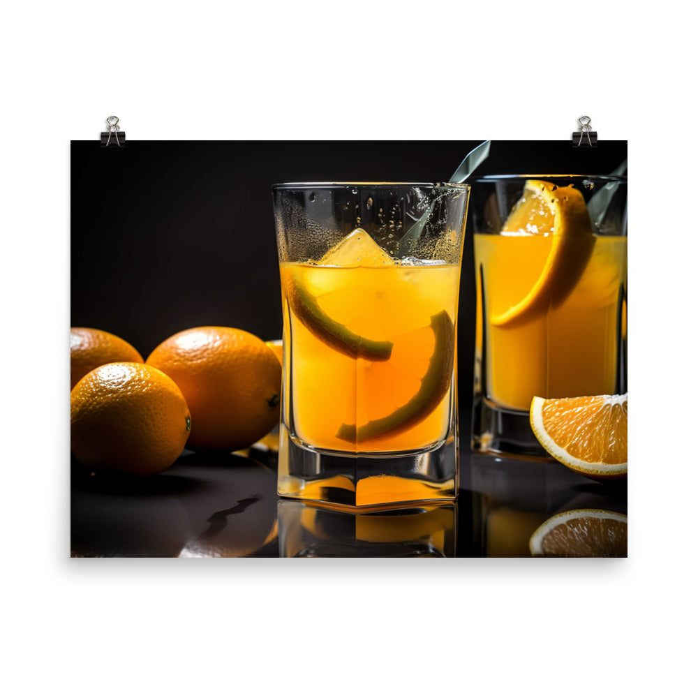 Orange Juice in a Glass photo paper poster - Posterfy.AI