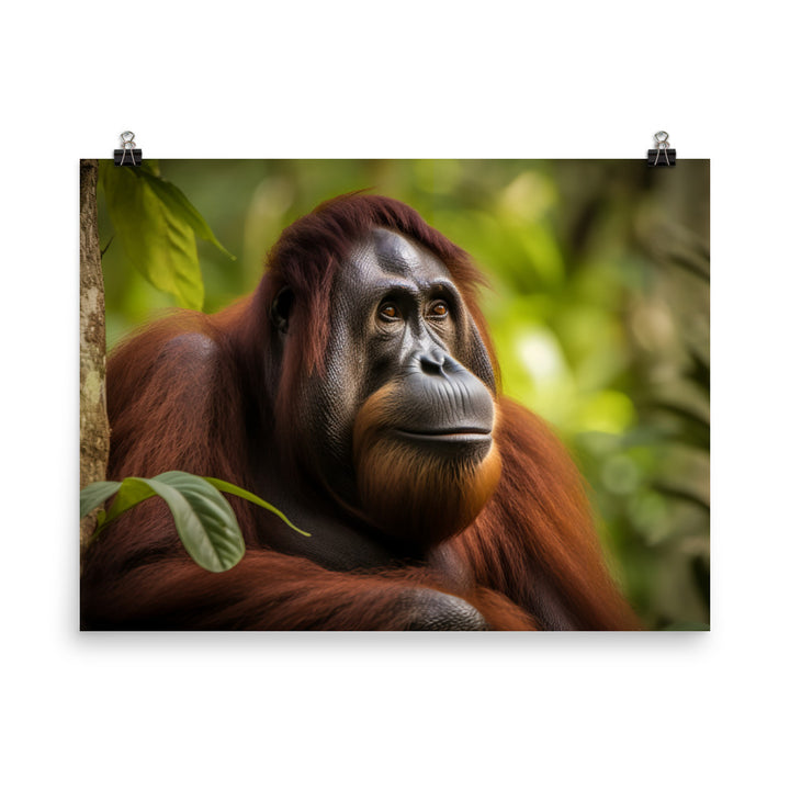 Majestic Orangutan Sitting in the Trees photo paper poster - Posterfy.AI