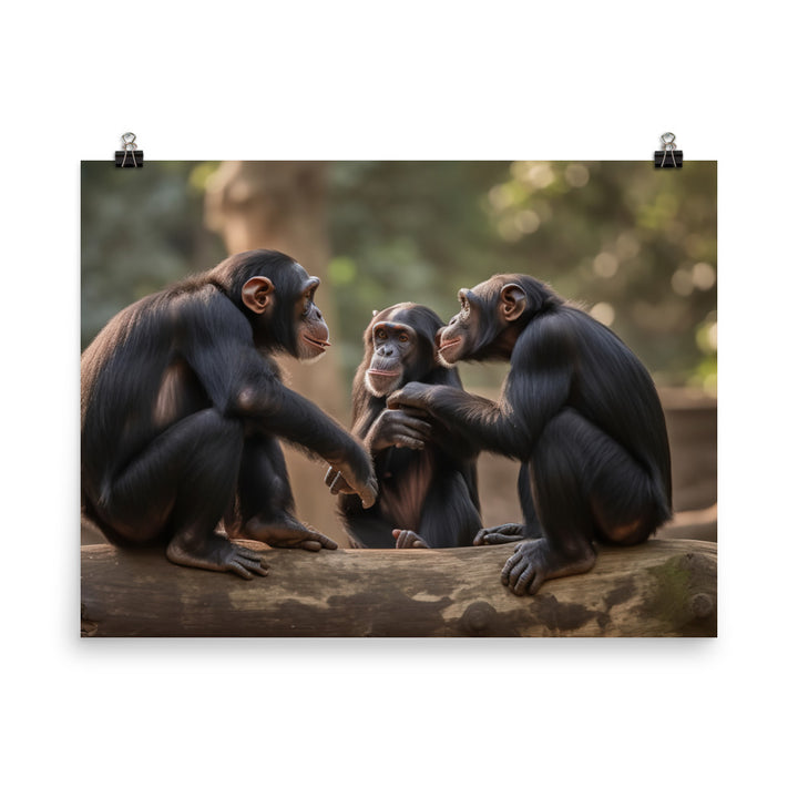 Chimpanzee Family Time photo paper poster - Posterfy.AI