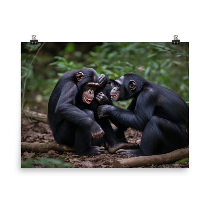 Chimpanzee Family Time photo paper poster - Posterfy.AI