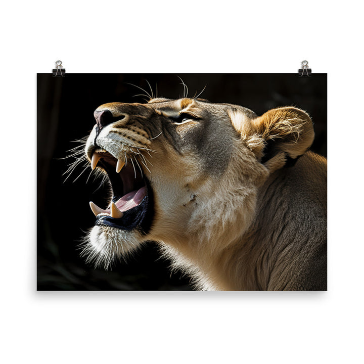 The lions powerful roar photo paper poster - Posterfy.AI