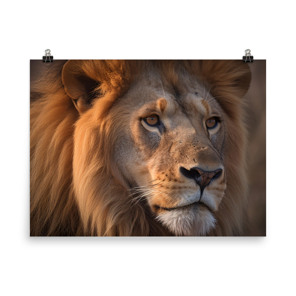 The lions flowing mane photo paper poster - Posterfy.AI