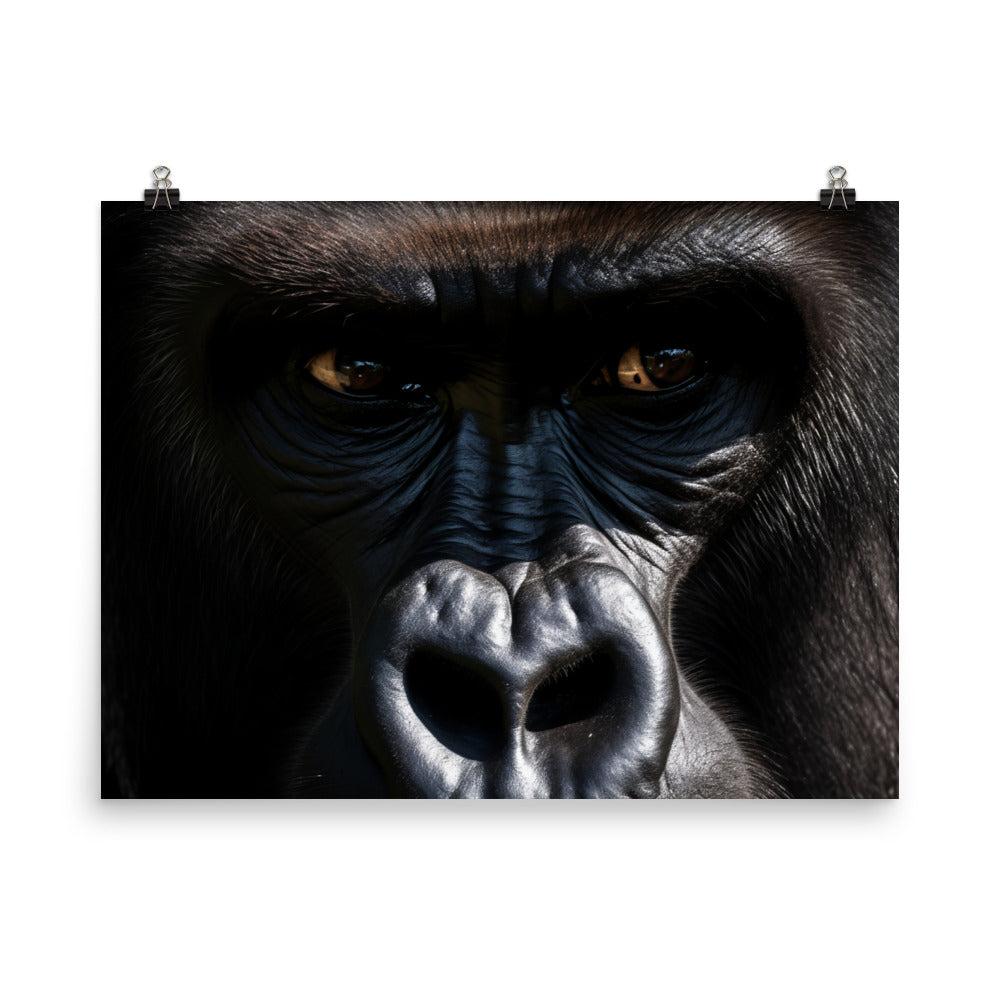 The magnificent face of silverback gorilla photo paper poster - Posterfy.AI