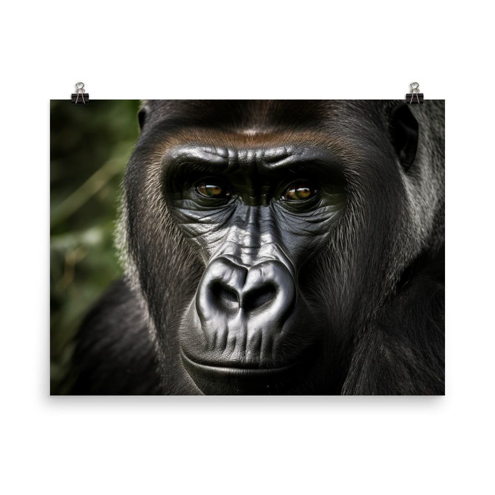 The magnificent face of silverback gorilla photo paper poster - Posterfy.AI