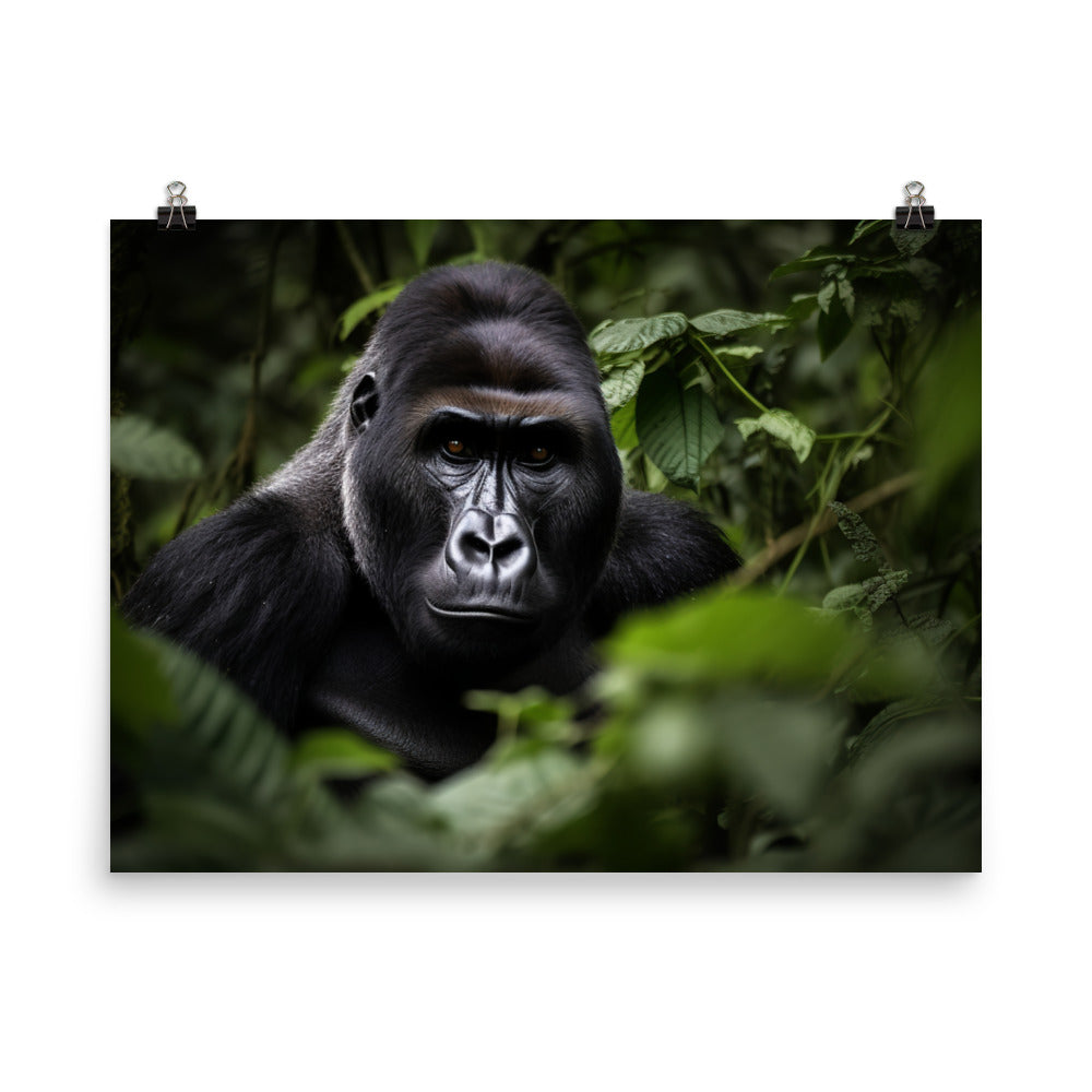 Graceful Gorilla in the Jungle photo paper poster - Posterfy.AI