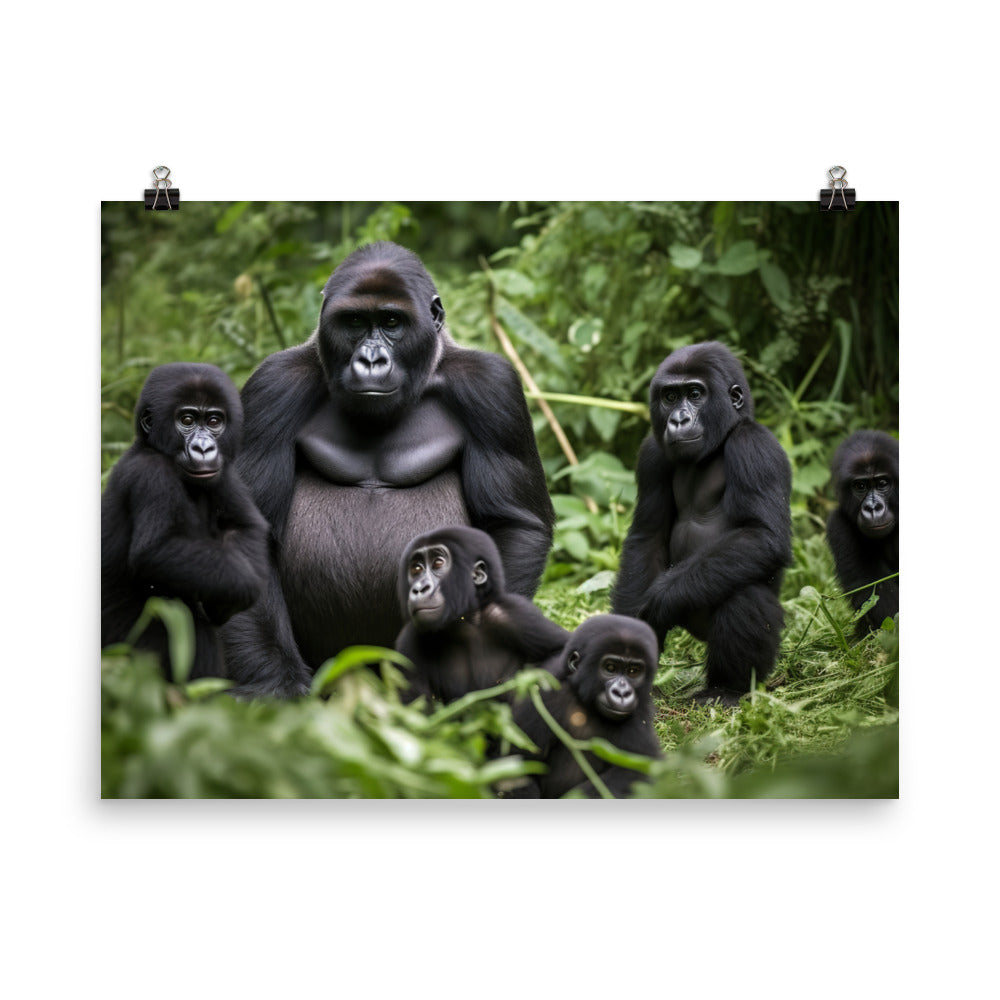 Gorilla Family Time photo paper poster - Posterfy.AI