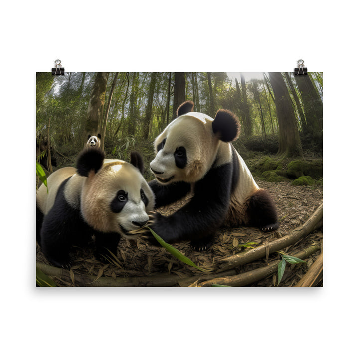 Panda Playtime photo paper poster - Posterfy.AI