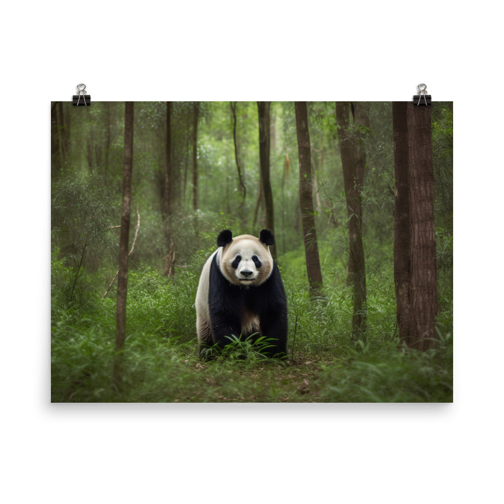 A majestic shot of an adult panda bear photo paper poster - Posterfy.AI