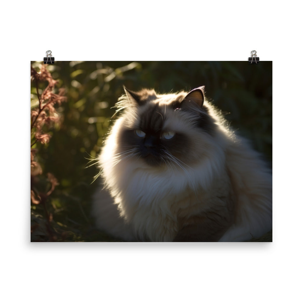 Himalayan cat enjoying a sunbeam photo paper poster - Posterfy.AI