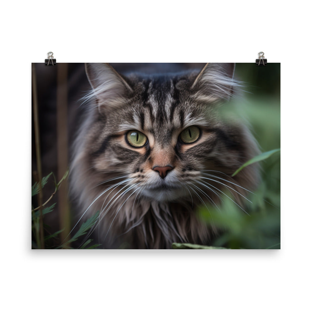 Maine Coon with a candid shot photo paper poster - Posterfy.AI