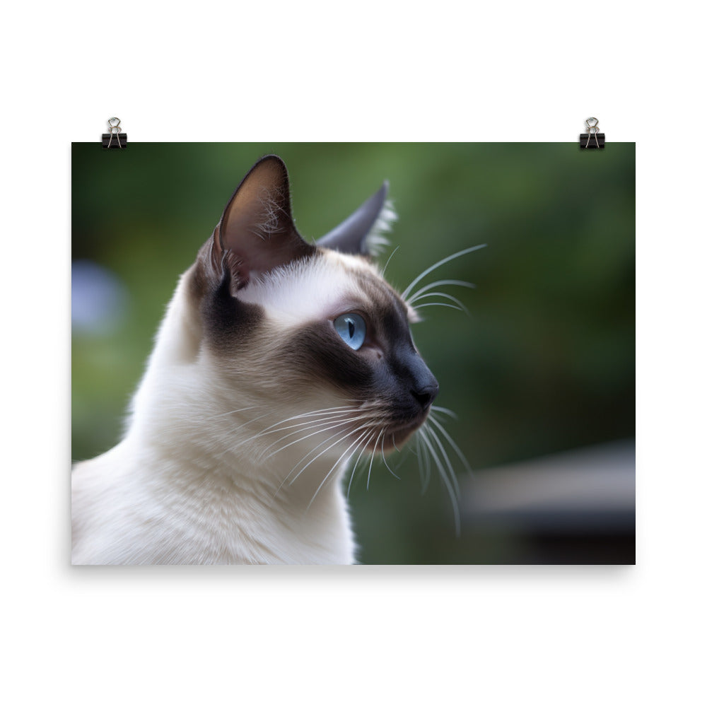 Majestic Siamese Staring into the Distance photo paper poster - Posterfy.AI
