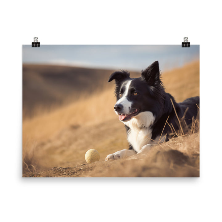 Loyal Border Collie at Work photo paper poster - Posterfy.AI