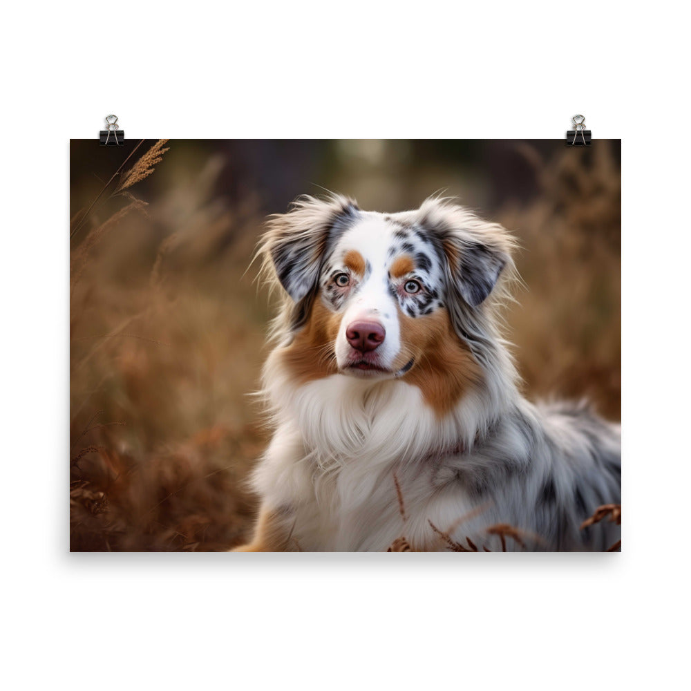 Graceful and loyal: Australian Shepherd photo paper poster - Posterfy.AI