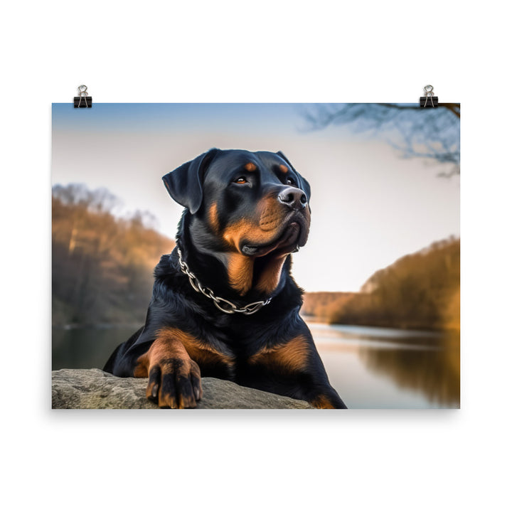 Rottweilers regal beauty photo paper poster - Posterfy.AI