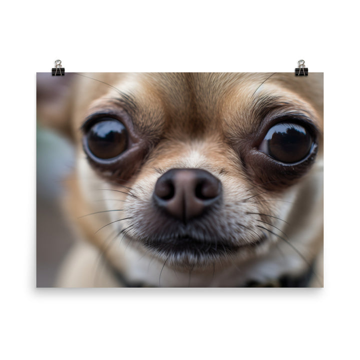 A Close-Up of a cute Chihuahuas face photo paper poster - Posterfy.AI