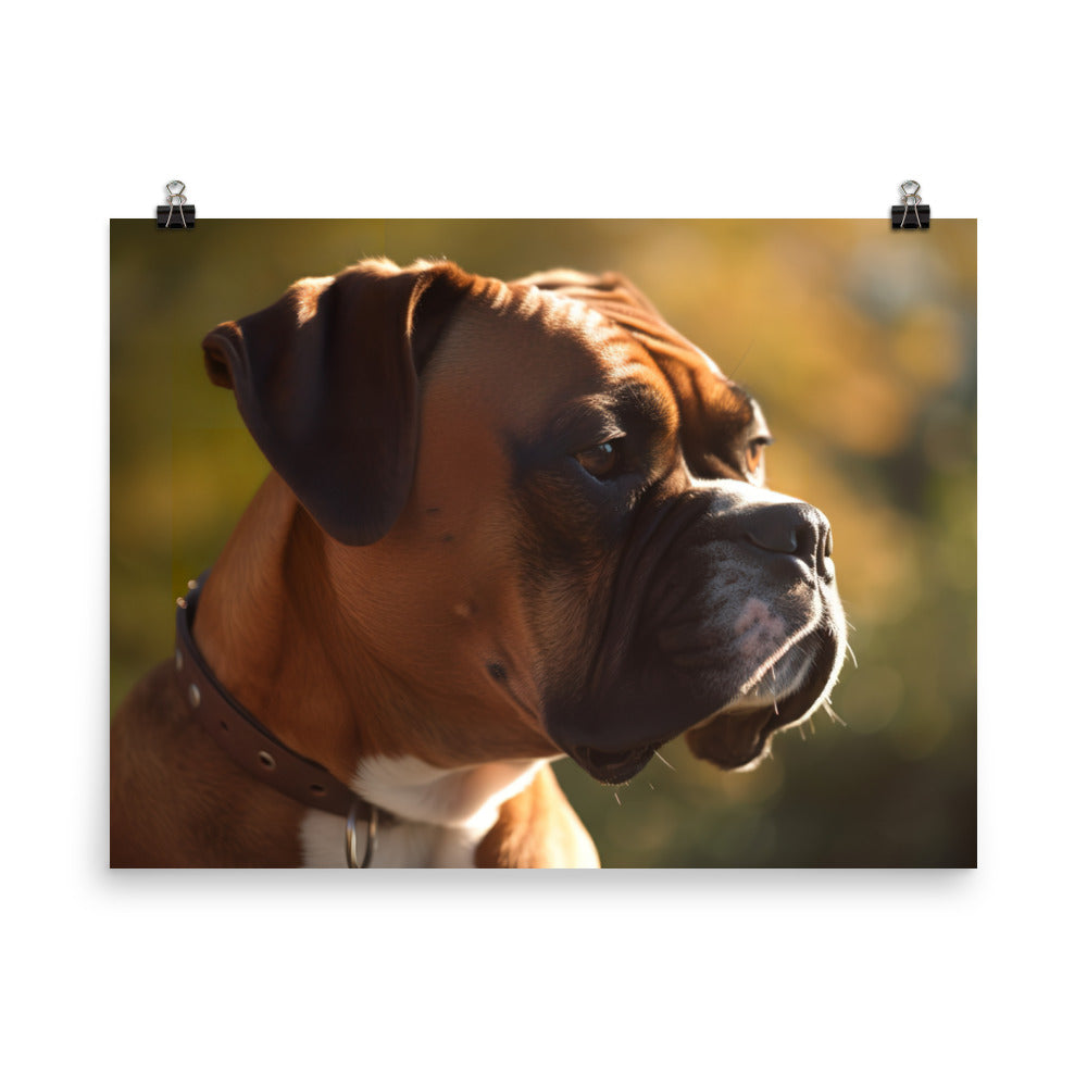 Boxer Portrait in Sunlight photo paper poster - Posterfy.AI