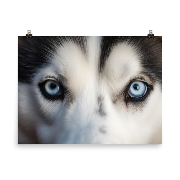 Siberian Huskys face photo paper poster - Posterfy.AI