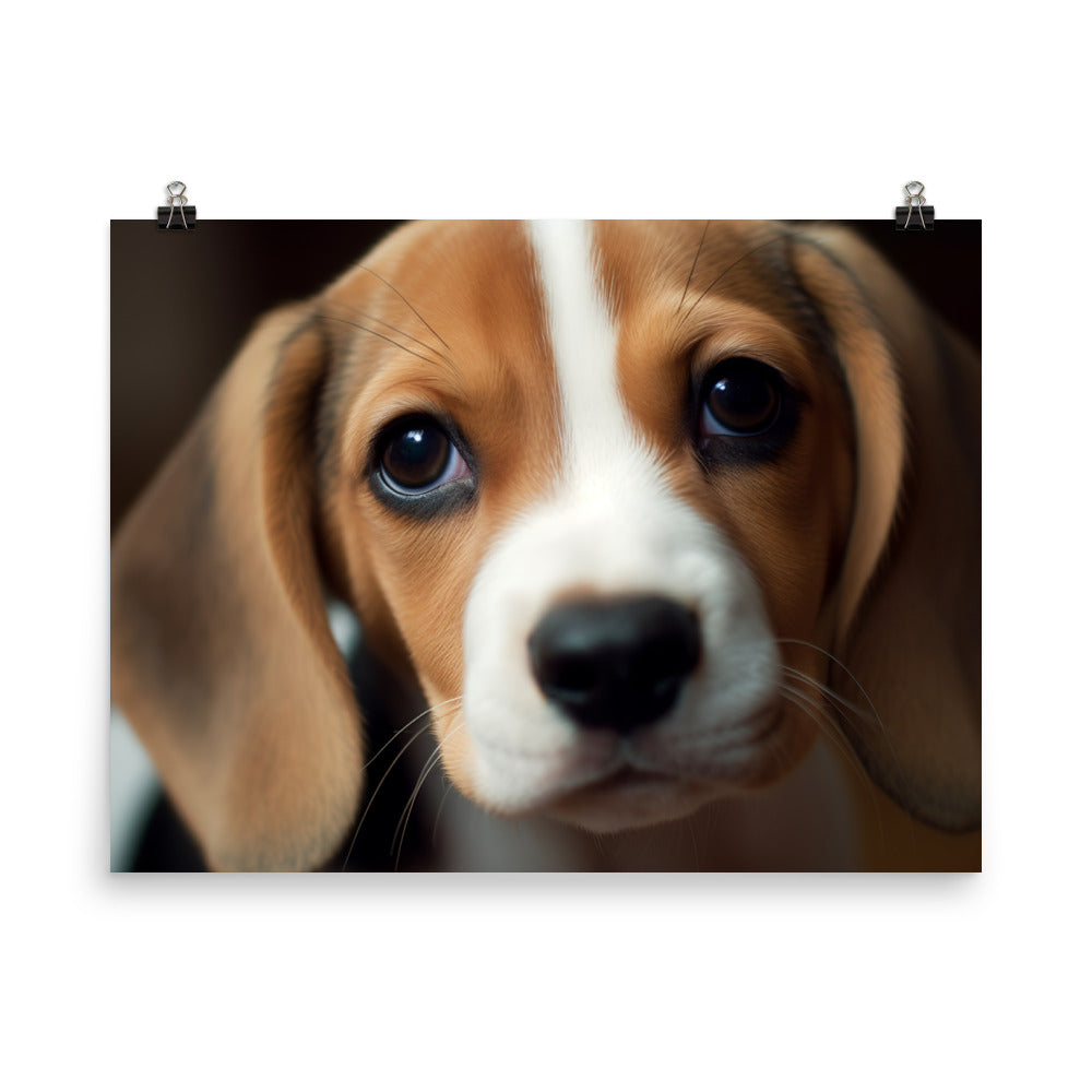 Adorable Beagle posing for the camera photo paper poster - Posterfy.AI