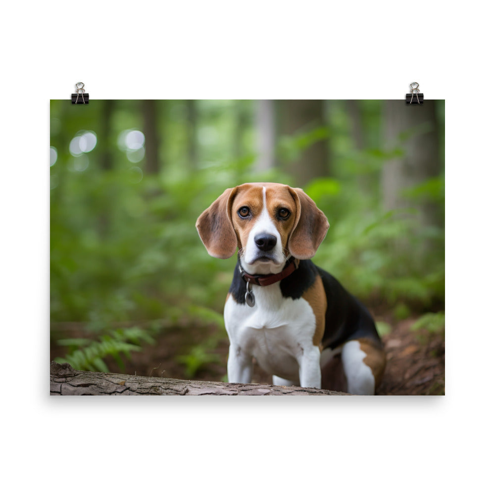 Proud Beagle posing for the camera photo paper poster - Posterfy.AI