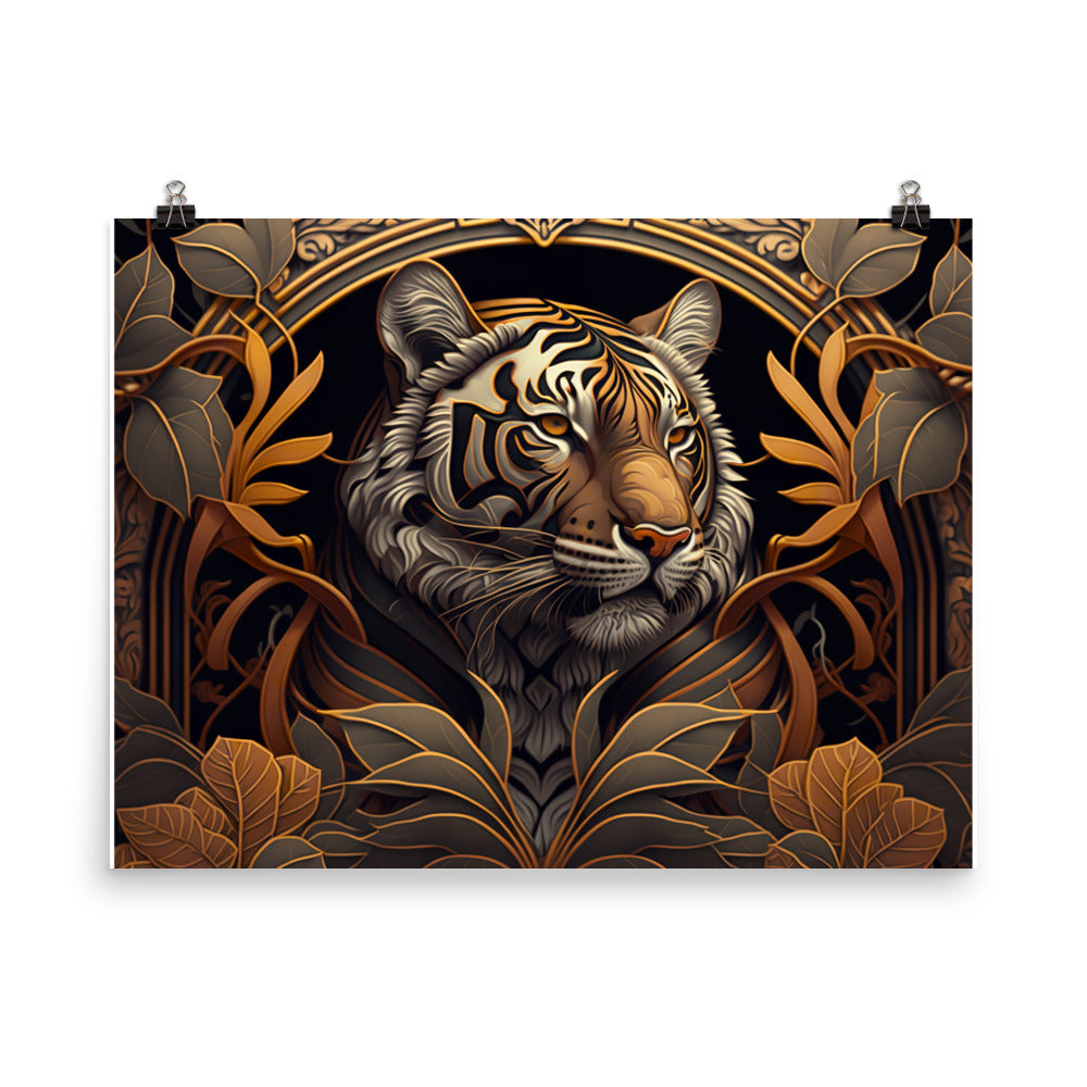 Tiger in Art Deco photo paper poster - Posterfy.AI