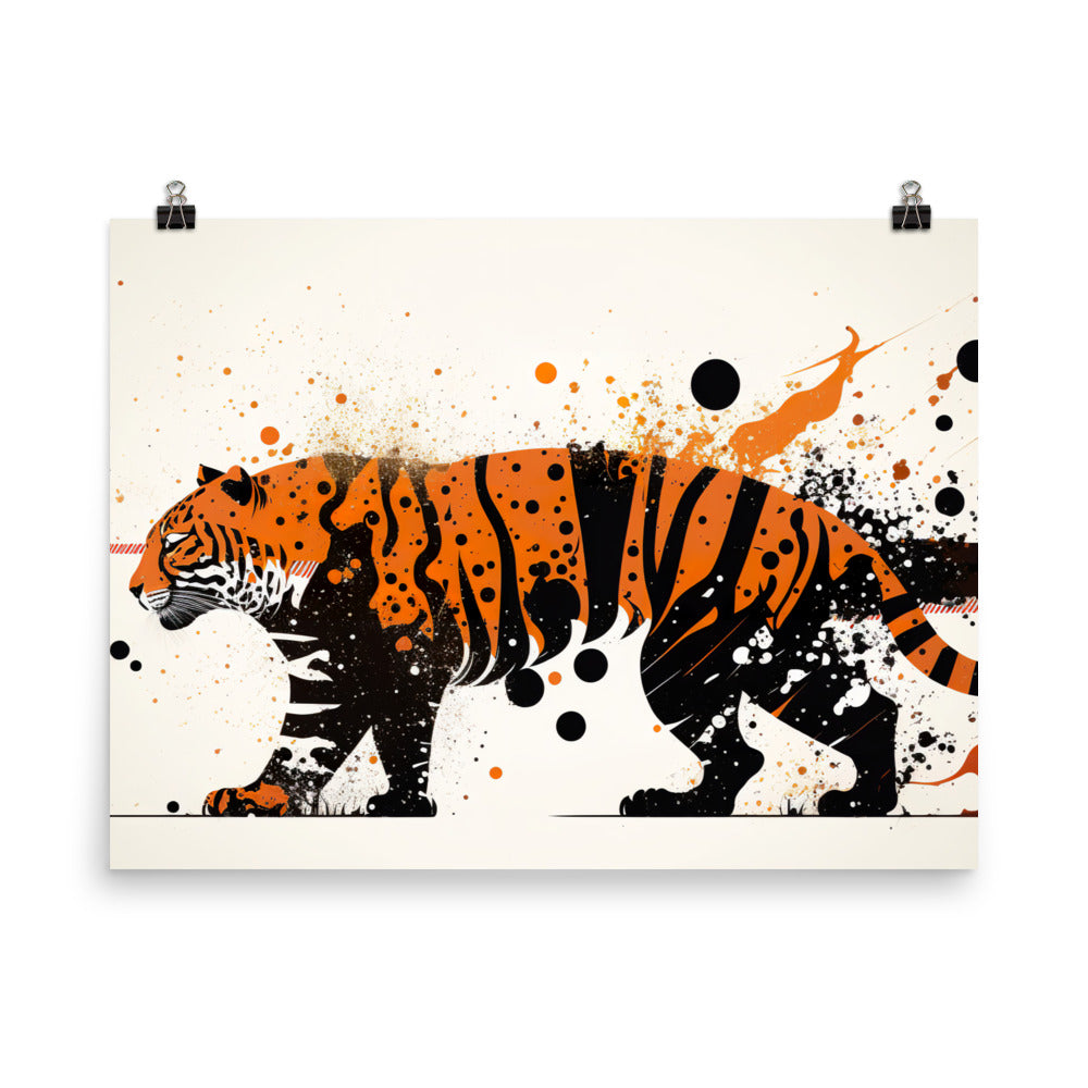 Tiger in abstract simple style photo paper poster - Posterfy.AI