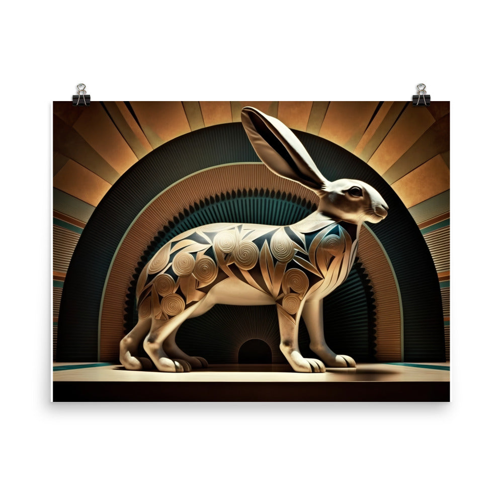 Rabbit in art deco photo paper poster - Posterfy.AI