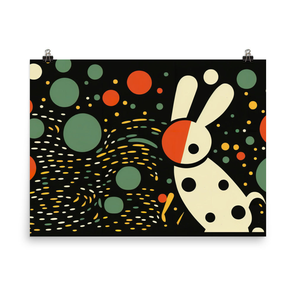 Rabbit in abstract simple style photo paper poster - Posterfy.AI