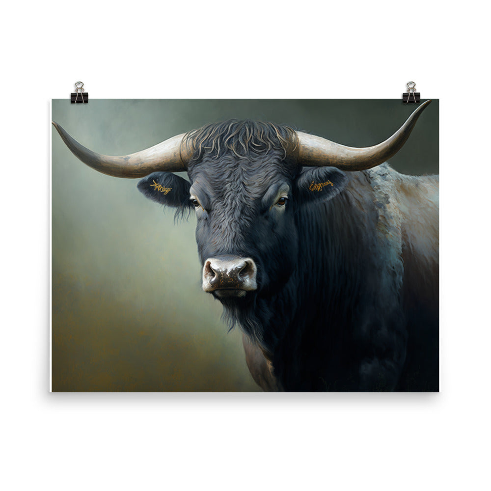 Ox oil painting photo paper poster - Posterfy.AI