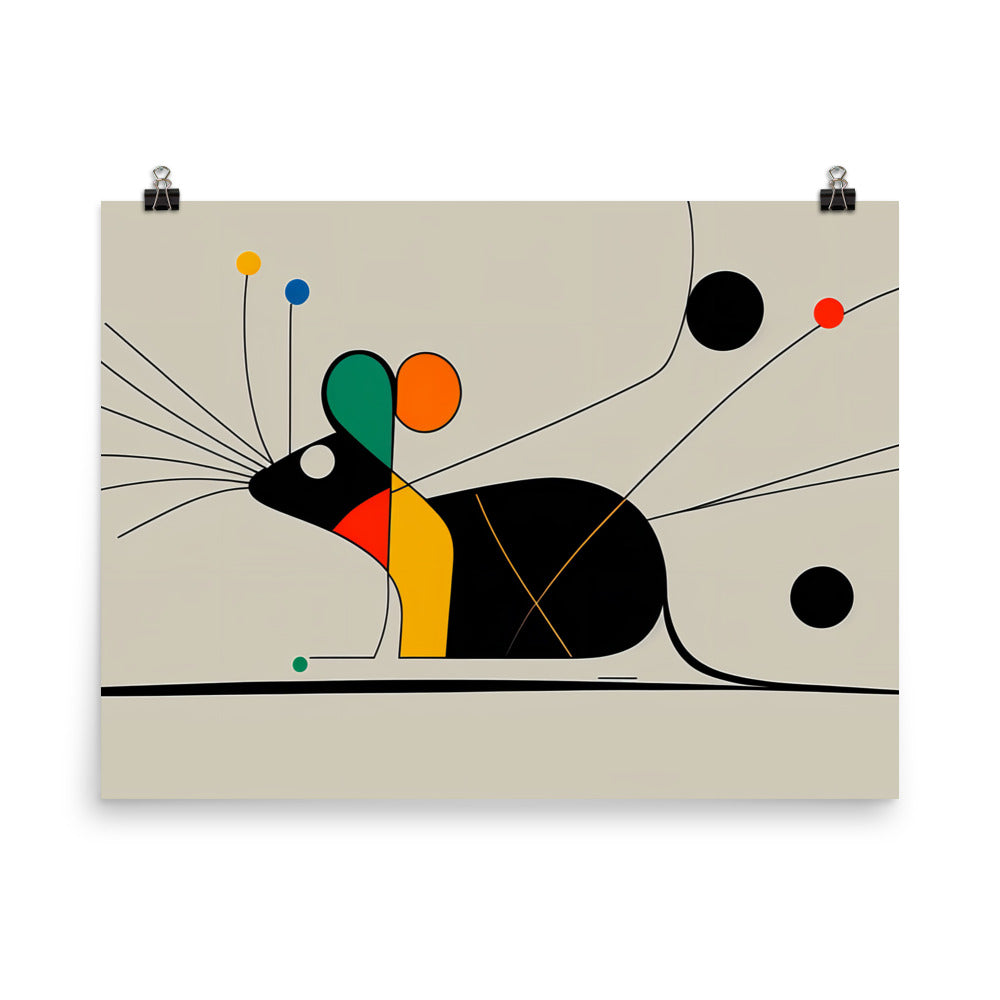 Rat in abstract simple style photo paper poster - Posterfy.AI
