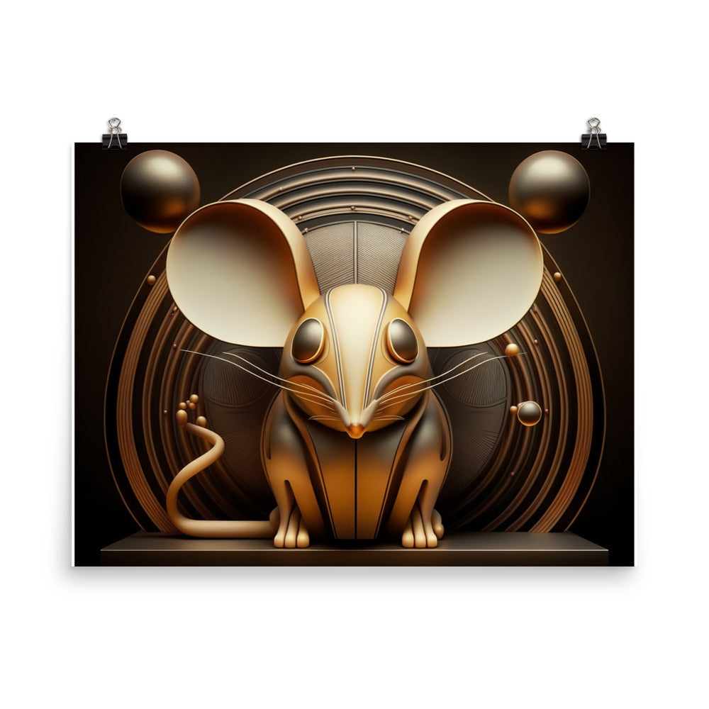 Mouse in art deco photo paper poster - Posterfy.AI