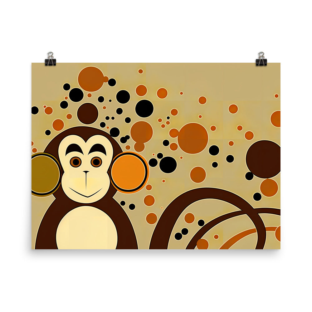 Monkey in abstract simple style photo paper poster - Posterfy.AI
